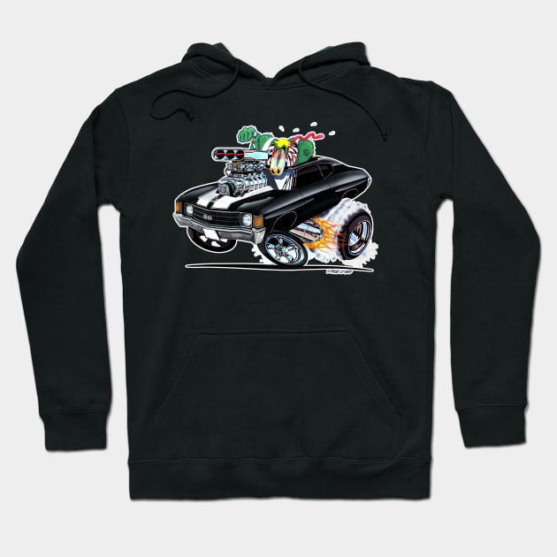 MONSTER MUSCLE 72 Chevelle BLACK Hoodie by vincecrain